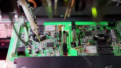 Manufacturing of electronic components in production.