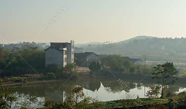 The landscape Of mountaint village in Hunan