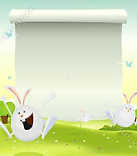 Spring Easter Bunnies Background