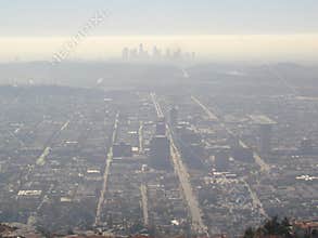 Haze over Los Angeles city