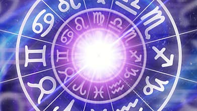 Zodiac signs inside of horoscope circle - astrology and horoscopes