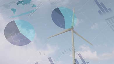 Animation of statistics processing over wind turbine
