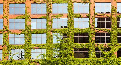 Chicago office from the river with brick