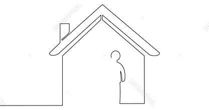 Self drawing line animation Family at house continuous line drawn concept