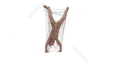 Copper wired hip hop dancer, against white