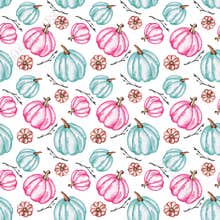 Pastel pumpkins seamless pattern, multicolored pumpkins background, fall pattern, watercolor pumpkins, scrapbook paper