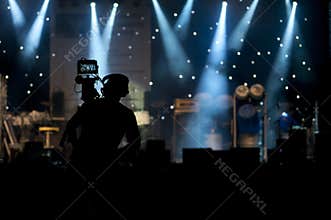Cameraman silhouette