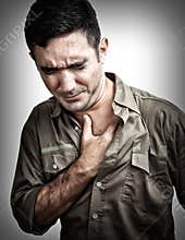Man having a chest pain or heart attack