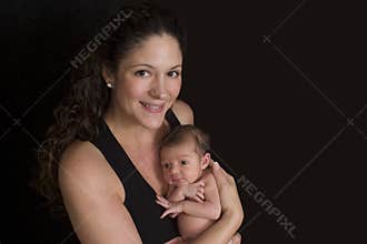 Mother with young baby