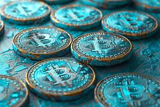 Exploring bitcoin digital decentralized currency and the concept of cryptocurrency mining in 3d