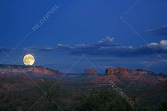 Moonrise over Red Rocks