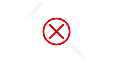 Cancel, close button, cross mark icon animation. Motion graphic design. 4k.