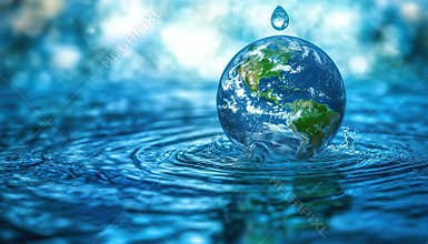 Celebrate World Water Day With A Clean Water Drop And Fresh Blue Water Ripples