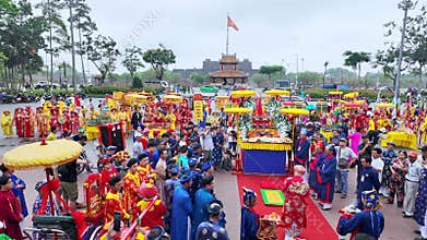 Traditional festival to process the Virgin Mary