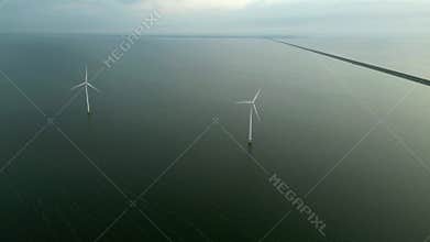 View of an offshore windpark