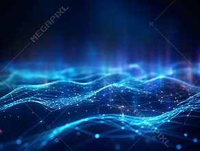 Futuristic wave data stream cyber network. Data vortex stream technology. Neon digital waves for presentation digital archives
