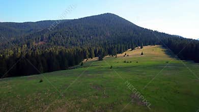 Cinematic aerial shot erial footage of forests, mountains,