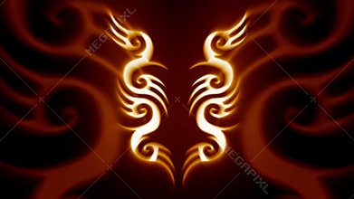 Fiery swirly changing symbols