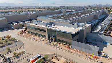 Aerial view of a data center under construction.
