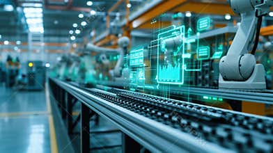 Hightech sensors and monitors throughout the factory providing realtime data and insights for continuous process