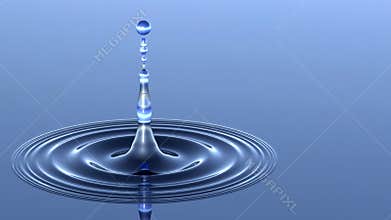 Water drop and ripples