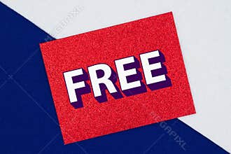 Free advertisement on red glitter greeting card