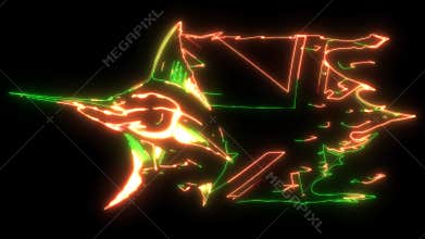 neon animation of atlantic swordfish marlin