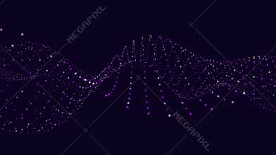 Dynamic and intricate dna strand purple and black background