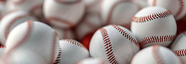 Close-Up of Baseball Balls in a Pile