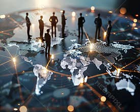 Global business network connecting worldwide markets