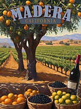 Madera California Vintage travel poster