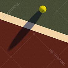 Tennis ball on the court