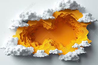 3d yellow speech bubble  on white background for text or quote frames and remarks