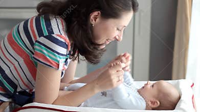 Mother and child at home