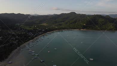 Philippine Paradise: Aerial Drone Views of Stunning Sunsets, Sunrises, and Tropical Beaches with Palm Trees