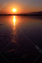 Lake and mountain scenery in winter, in the Summer Palace