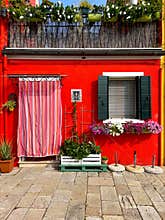 Red house burano island