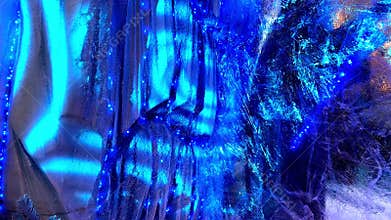 Abstract illuminated background, winter texture of blue colour