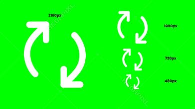 Icon white arrow dual counter clockwise rotate transparent