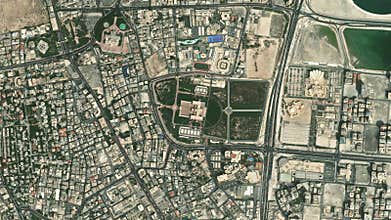 Earth zoom in from space to Manama, Bahrain in Gudaibiya Palace