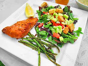 Healthy meal dinner lunch fish veggies