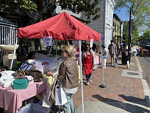 People Shopping the 21st Annual Georgetown French Market in Washington DC