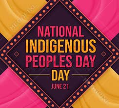 National Indigenous Peoples Day Wallpaper in Modern Colorful shapes along typography in the center.