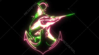 neon animation of atlantic swordfish marlin