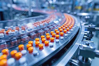 Automated Pharmaceutical Production Line at Work