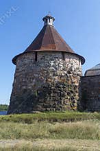 The tower of an ancient fortress. Solovetsky monastery