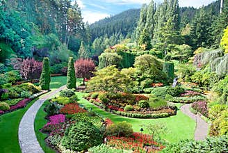 Sunken Garden at Butchart Gardens, Central Saanich, British Columbia, Canada