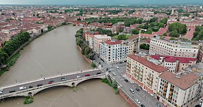 Scenic Aerial Shot of Verona, Italy