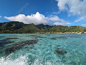 The northern part of Moorea from a boat