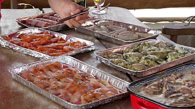 Varieties Of Marinated Meat For BBQ